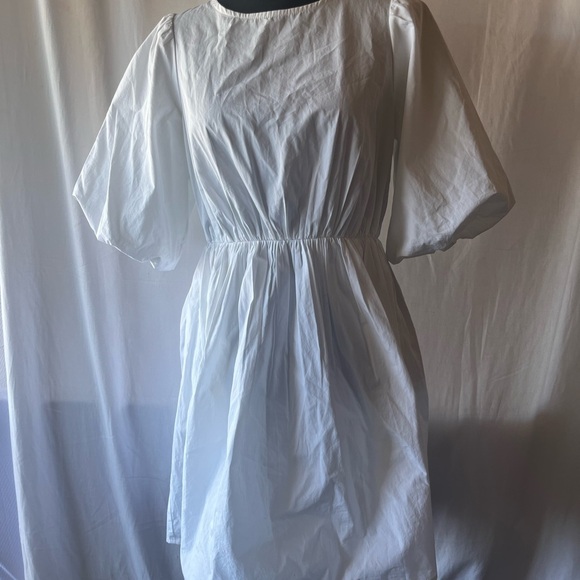 Madewell Dresses & Skirts - Madewell Elegant White Puffed Sleeve Dress Cotton